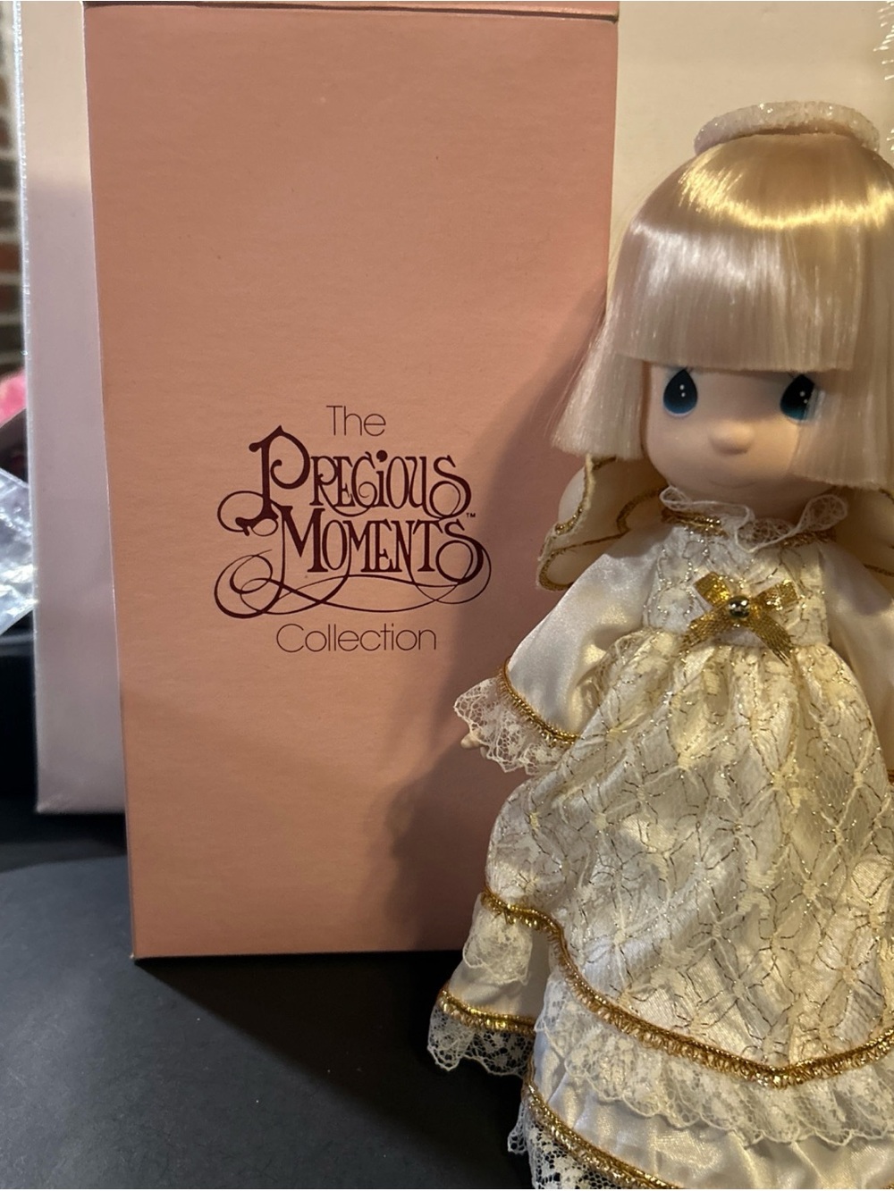 Precious Moments Pink and White Angel Doll Tree Topper Box